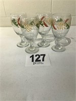 (4) Painted Wine Glasses