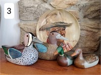 Blue Teal Pair of Wooden Decoys