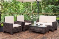 4 Pieces Outdoor Patio Furniture Sets Rattan