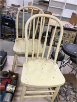 2 Antique White Child's Chairs