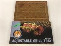 Bamboo Cutting Board & New Adjustable Grill Tray