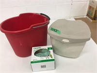 Compost Bin w/ Bags & Vileda Mop Bucket