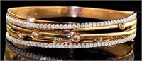 14kt Rose Gold 4.00 ct Diamond Cuff Bracelet