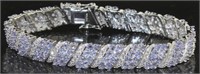 Natural 14.36 ct Tanzanite Wavelink Bracelet