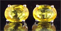 14kt Gold 2.01 ct Natural Yellow Sapphire Studs