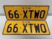Set of NSW Number Plates 66 XTWO with Rights to