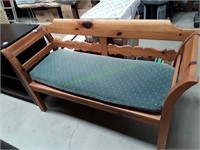 Ethen Allan Wooden Bench w/ Seat Cushion
