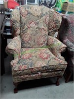 Vintage Floral Wing Back Chair