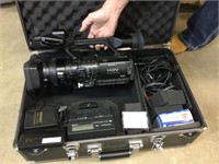 Sony digital HD camera recorder in travel case