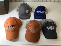 Five assorted hats