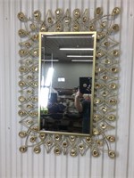 Matte gold mirror with jewel accents 36”x24”