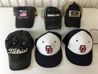 Six assorted hats