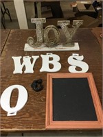 Wooden letters (8”) and chalkboard