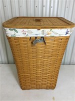 Longaberger hamper with lid and liner (22” tall)