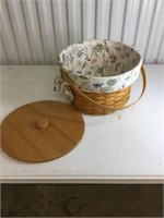 Longaberger basket with lid  and liner (8.5”