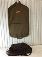 Soft leather duffel bag and garment bag
