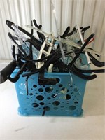 Plastic crate with hangers