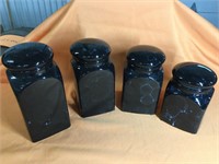 4 pc ceramic canister set (10”, 9”, 8”, 7”)