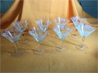 Etched glass stemware