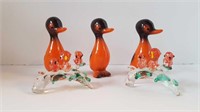 ASSORTMENT OF GLASS & CHINA BIRD ORNAMENTS