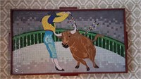 MOSAIC TILE BULLFIGHTER PICTURE