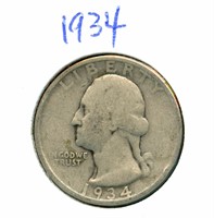 1934 Washington Silver Quarter