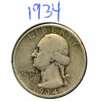 1934 Washington Silver Quarter