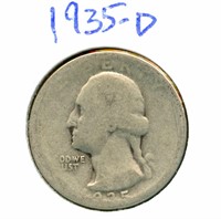 1935-D Washington Silver Quarter