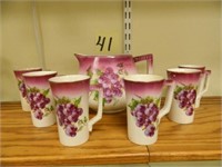 Hand Painted Lemonade Set with Squatty Pitcher (1