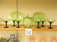 2 Serving Plates, Cookie Jar, Footed Sherbets (1