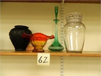 Apothecary Type Jar (No lid), 8" Black Floral Vase