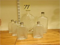(6) Flask Style Bottles