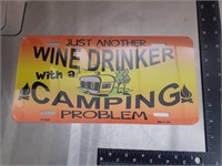 Camping wine license plate