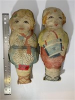 Vintage Jack and Jill Stuffed Dolls