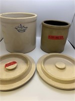Lot of 2 Large Ceramic Containers with 2 lids