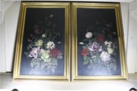 Pair of Mourning Flowers on wood