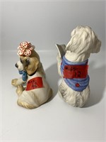 Lot of 2 RARE CYBIS Dog Statues - Porcelain