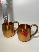 Lot of 2 Copper Moscow Mule Mugs