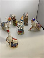 Lot of 6 Cybis Circus Porcelain Statue Collection