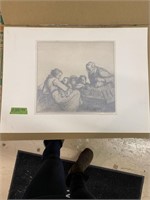The Fruit Stall Original Engraving and Drypoint