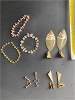 Lot of 4 Costume Jewelry-Clip On Earrings,Braceles