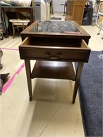 Black Marble Inlay End Table