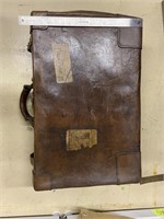 Antique English Leather Suitcase