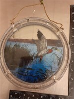 Painted glass duck art