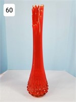 Orange Art Glass 26" Vase