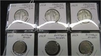 (6) 1925, 1928, 1929 STANDING LIBERTY QUARTERS