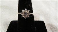 STERLING SILVER CLUSTER RING SZ 6.5