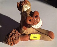 FOLK ART Clay horse, 6" tall