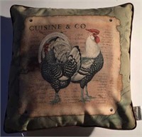 Chicken throw pillow, 14x14"