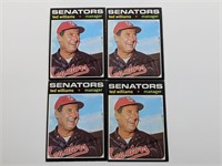 (4) 1971 Topps Ted Williams